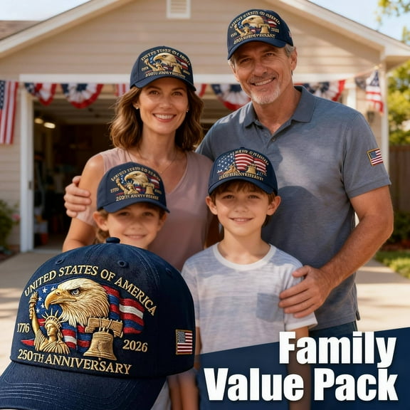 America 250 Years Eagle Embroidery Baseball Cap, Adjustable Patriotic Hat, Heritage Tribute for Men Women