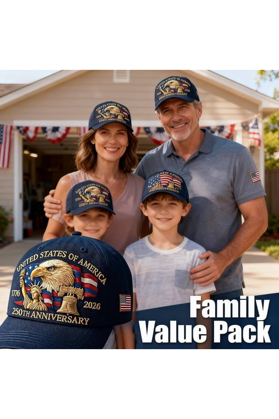 America 250 Years Eagle Embroidery Baseball Cap, Adjustable Patriotic Hat, Heritage Tribute for Men Women