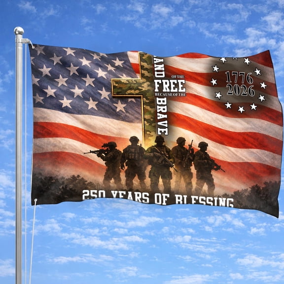 America 250 Years Of Freedom Flag, Honoring All Who Served Patriotic, 1776-2026 Semiquincentennial Flag, USA Military Flag 28x40 POLE NOT INCLUDED House Flag