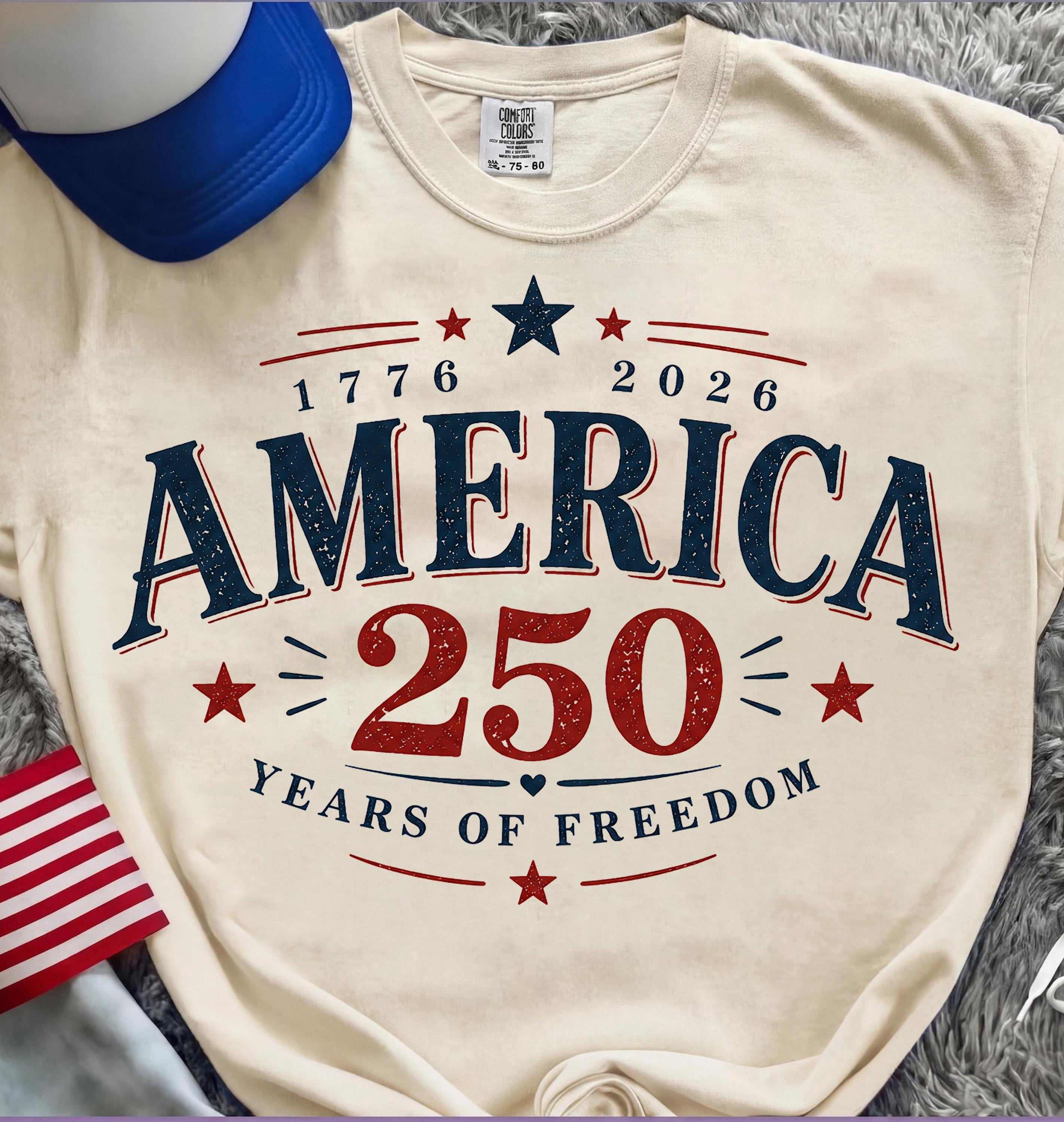 America 250 Years Freedom Retro Americana Graphic, Retro USA 250th ...