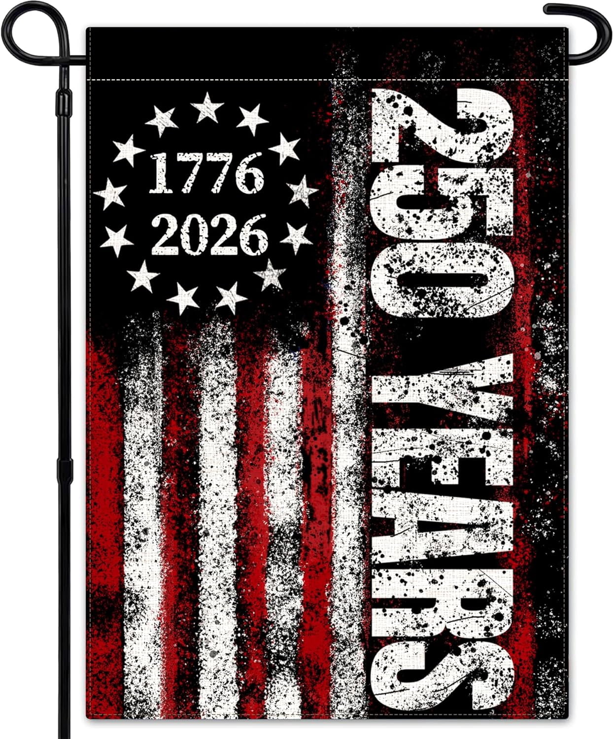 America 250 Years Garden Flag, 250th Anniversary USA Patriotic Double-Sided Banner, Double-Sided Burlap, 1776-2026 Semiquincentennial Commemorative, Suitable for Outdoor Lawn Decor