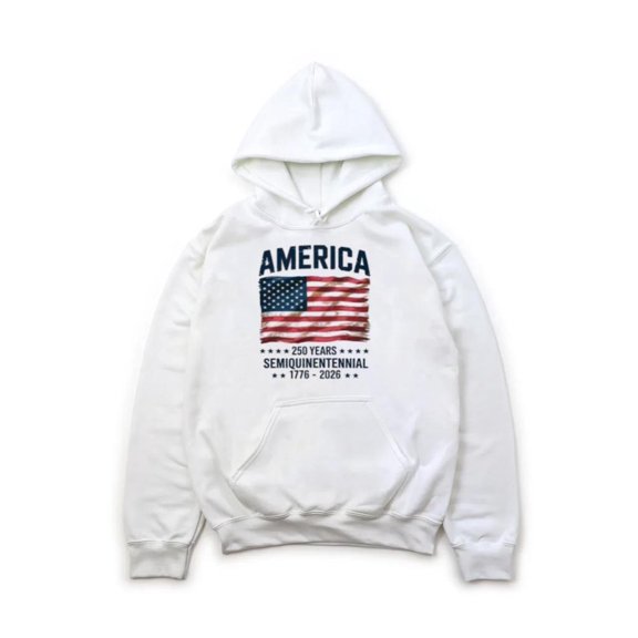 America 250 Years Grunge Flag Patriotic Historic Event Hoodie, for men & women, up to size 5XL