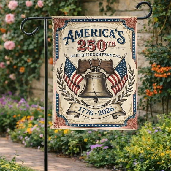 America 250 Years Liberty Bell Patriotic 1776 2026 Flag 12x18 POLE NOT INCLUDED Garden Flag