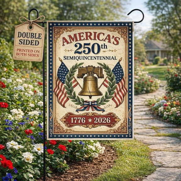 America 250 Years Liberty Bell Patriotic Flag 12x18 POLE NOT INCLUDED Garden Flag
