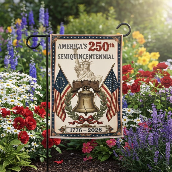 America 250 Years Liberty Bell Patriotic Flag 12x18 POLE NOT INCLUDED Garden Flag