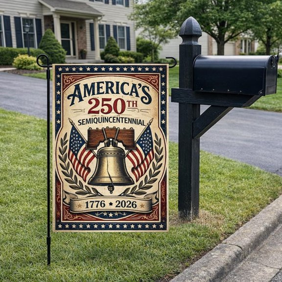 America 250 Years Liberty Bell Patriotic Flag 12x18 POLE NOT INCLUDED Garden Flag