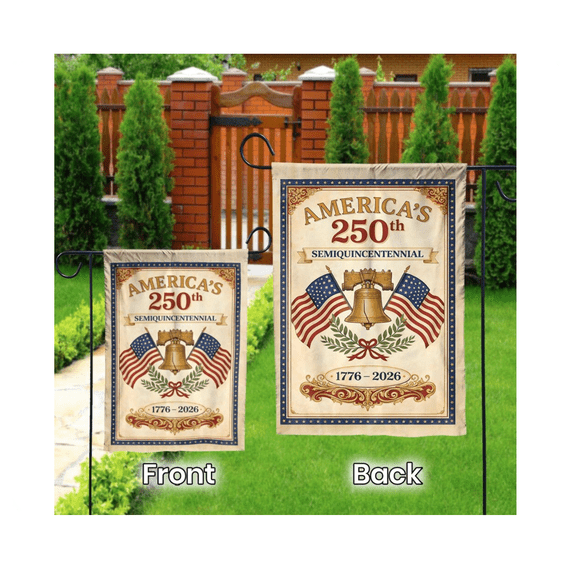 America 250 Years Liberty Bell Patriotic Outdoor Flag 12x18 POLE NOT INCLUDED Garden Flag