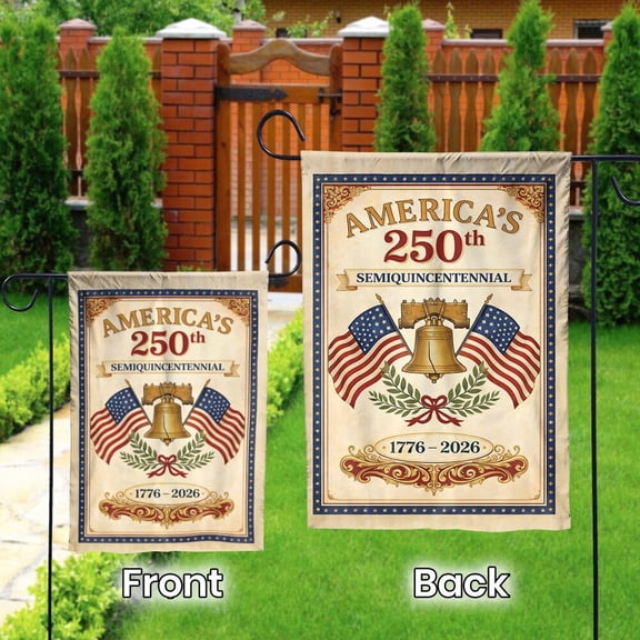 America 250 Years Liberty Bell Patriotic Outdoor Flag 12x18 POLE NOT INCLUDED Garden Flag