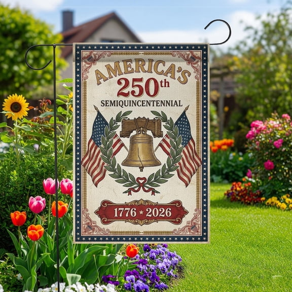 America 250 Years Liberty Bell Patriotic Outdoor Flag 28x40 POLE NOT INCLUDED House Flag
