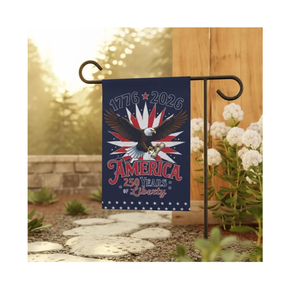 America 250 Years Liberty Eagle Patriotic Flag 12x18 POLE NOT INCLUDED Garden Flag