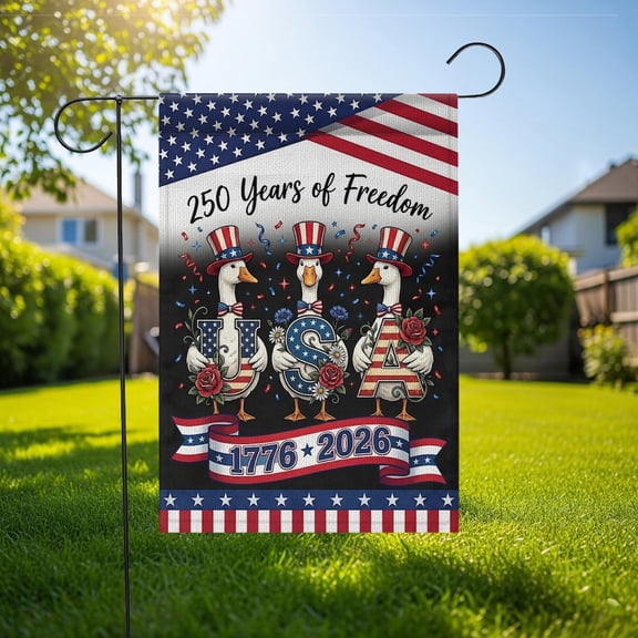 America 250 Years Patriotic Duck Flag 1776 2026 Decor 28x40 POLE NOT INCLUDED House Flag