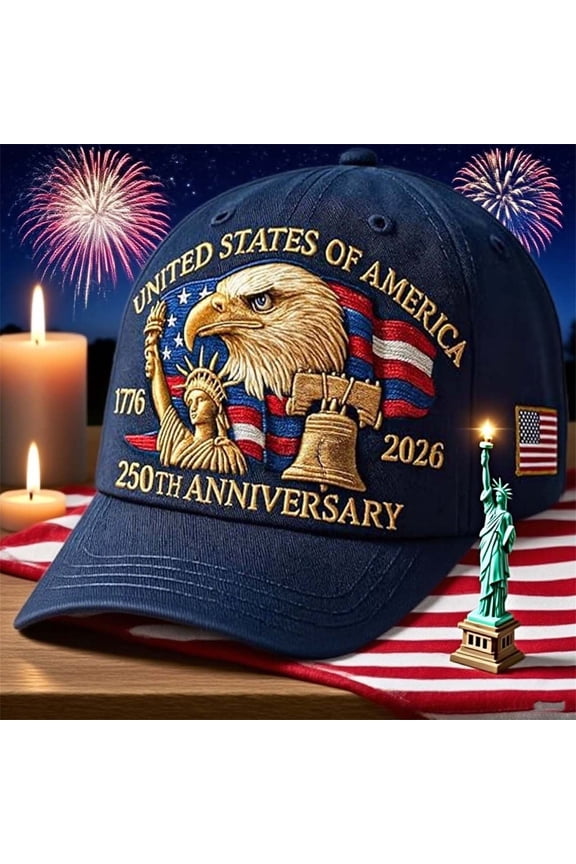 Celebrate Americas 250th Anniversary Hat, Adjustable U.S. Bald Eagle Commemorative Baseball Cap for Men Women, Historic Tribute Cap