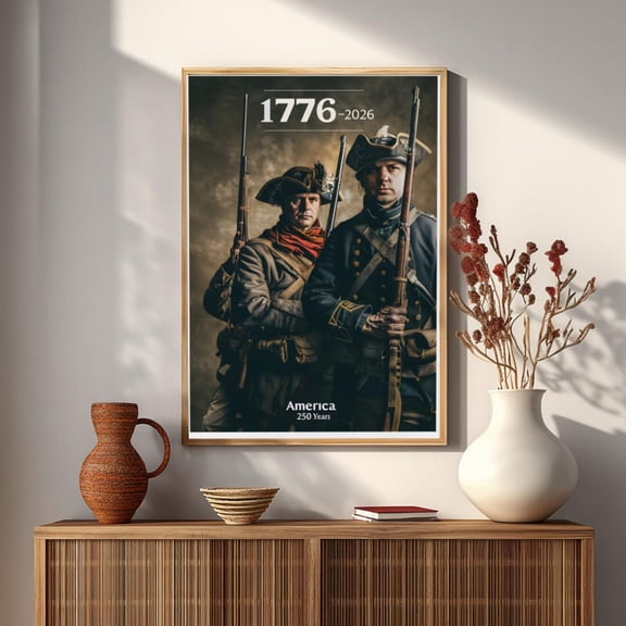 America 250 Years Revolutionary War Art Semiquincentennial Wall Decor Unframed Paper Print