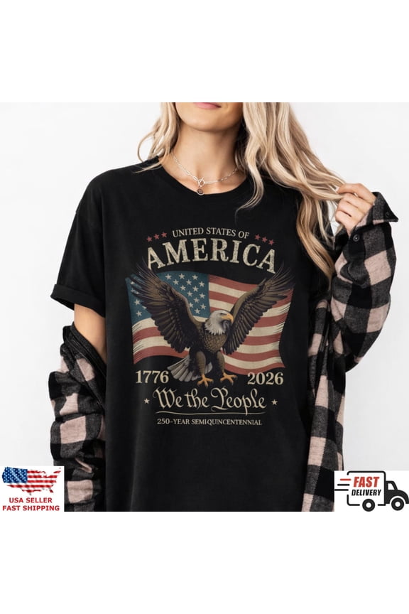 America 250 Years Shirt 1776 2026 Patriotic Eagle USA Flag T-Shirt