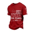 thumbnail image 1 of America 250 Years T Shirts for Men 1776-2026 American Flag Print Short Sleeve Crew Neck Muscle Tops Moisture Wicking Relaxed Fit Beach Vacation Workout Tops, Red, #01 Red, 1 of 5