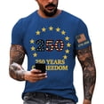 thumbnail image 1 of America 250 Years T Shirts for Men 4th Of July Usa Flag Print Crew Neck Short Sleeve T-Shirt Muscle Classic Fit Home Wear Breathable Muscle Tops, Royal Blue, #01 Royal Blue, 1 of 3