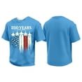 thumbnail image 1 of America 250 Years T Shirts for Men American Flag Print Waffle Short Sleeve Crew Neck Tshirt Independence Day Muscle Relaxed Fit Summer Beach Vacation T Shirts, Light Blue, #01 Light Blue, 1 of 4