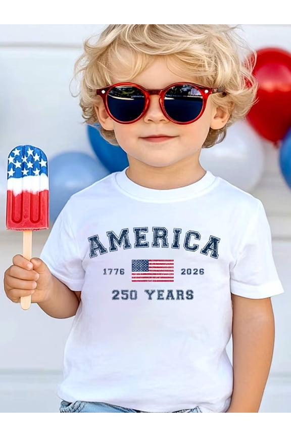 America 250 Years USA United States Flag July 4th 2026 1776 Kids T-Shirt