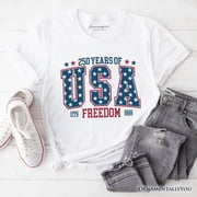 250 Years of Freedom Anniversary T-Shirt, 4th of July USA Patriotic 1776-2026 Tee