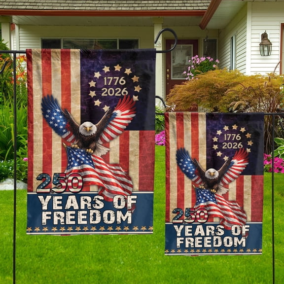 America 250 Years of Freedom Flag 1776-2026, Patriotic Bald Eagle American Flag, Independence Day Decor, USA Anniversary Flag