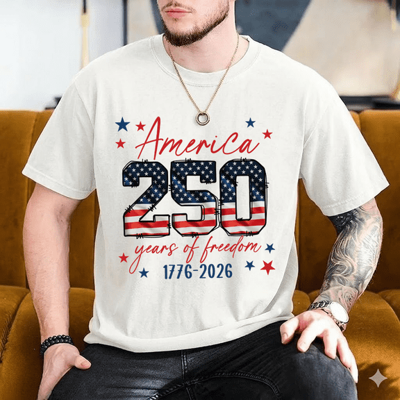 America 250 Years of Freedom T-Shirt (1776–2026) – Patriotic Graphic Tee