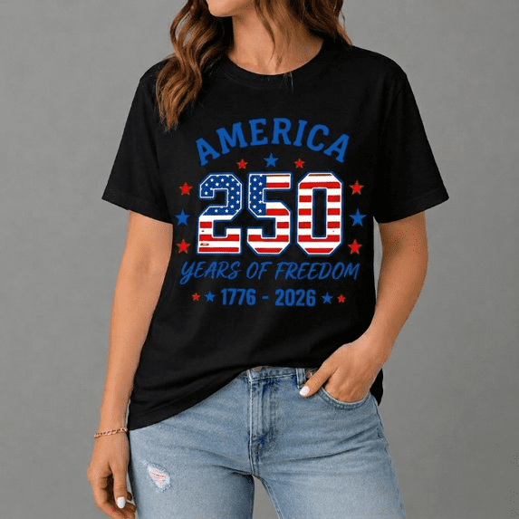 America 250 Years of Freedom T-Shirt, Patriotic USA 1776–2026 Graphic ...