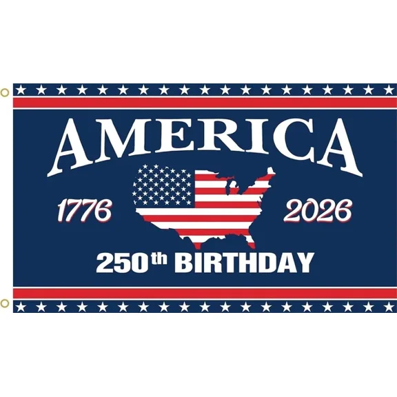 America 250Th Anniversary flag USA Map Design 1776-2026 250 Years Birthday 12x18 POLE NOT INCLUDED Garden Flag