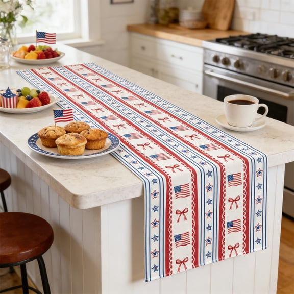 America 250th 4th Of July Decorative Tablecloth And Table Runner Independence Day Patriotic Table Linen Set Dining Table Home Decoration