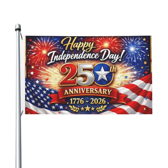 America 250th Anniversary 1776-2026 Semiquincentennial 3x5 Ft Flag for Outside House Indoor Yard Patriotic Banner Decor