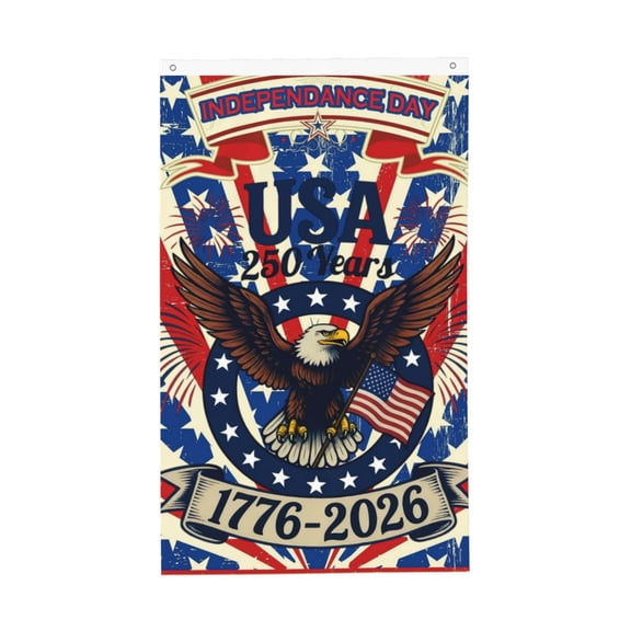 America 250th Anniversary 1776-2026 Semiquincentennial 3x5 Ft Flag for Outside House Indoor Yard Patriotic Banner Decor