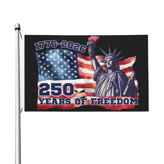 America 250th Anniversary 1776-2026 Semiquincentennial 3x5 Ft Flag for Outside House Indoor Yard Patriotic Banner Decor