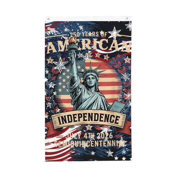 America 250th Anniversary 1776-2026 Semiquincentennial 3x5 Ft Flag for Outside House Indoor Yard Patriotic Banner Decor
