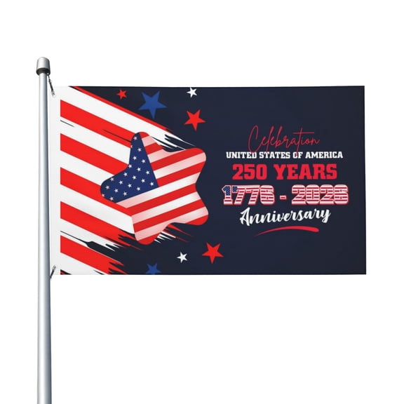 America 250th Anniversary 1776-2026 Semiquincentennial 3x5 Ft Flag for Outside House Indoor Yard Patriotic Banner Decor