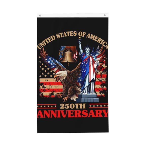 America 250th Anniversary 1776-2026 Semiquincentennial 3x5 Ft Flag for Outside House Indoor Yard Patriotic Banner Decor