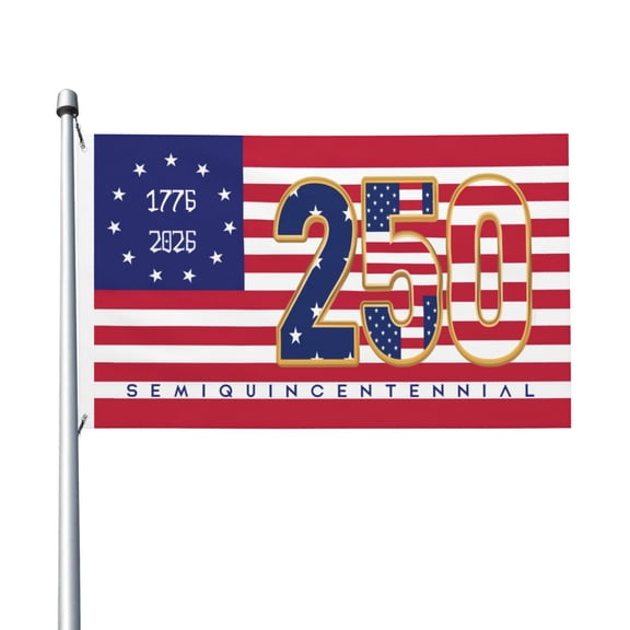 America 250th Anniversary 1776-2026 Semiquincentennial 3x5 Ft Flag for Outside House Indoor Yard Patriotic Banner Decor