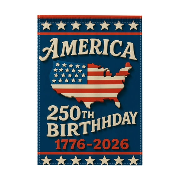 America 250th Anniversary Banner, Iconic USA Map And 1776-2026 Pattern, Anniversary Decor for Outdoor