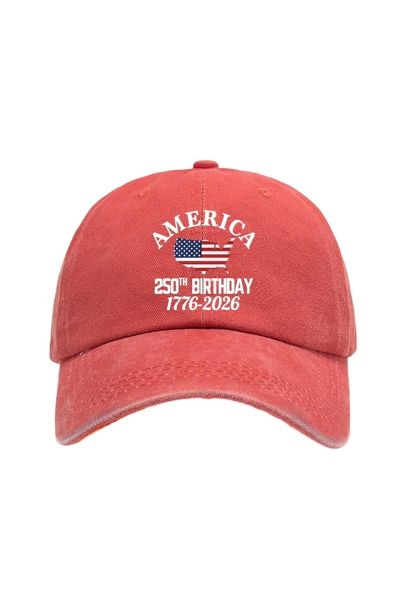America 250th Anniversary Baseball Cap, Commemorative Printed Cotton Cap with Patriotic Design, For Independence Day Celebration, Historical Commemoration, Travel Souvenir or Gift