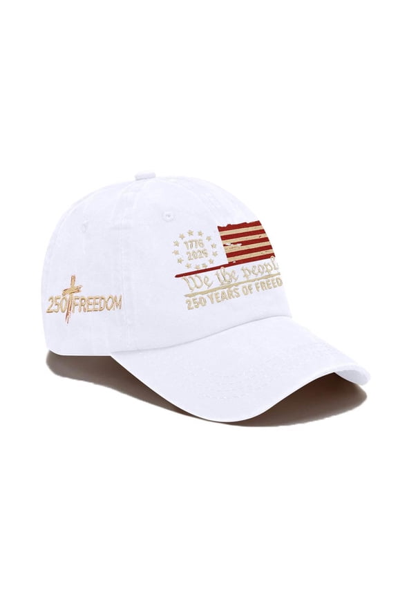 America 250th Anniversary Baseball Cap, Vintage Style Distressed Hat for Men and Women, Adjustable Patriotic Cap for 4th of July, Travel, School, Outdoor Sports, 1776-2026 We The People Design