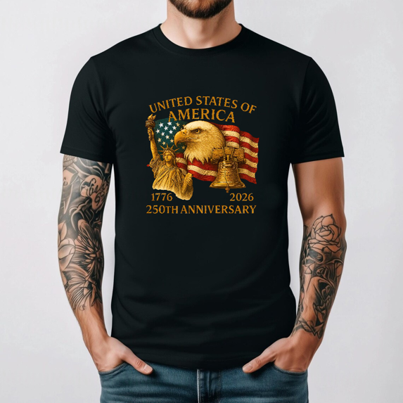 Emblem America 250th Anniversary Eagle Emblem Celebration USA Unisex T-Shirt ...