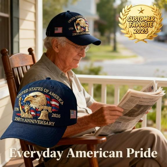 America 250th Anniversary Embroidered Eagle Baseball Hat, Patriotic Retro Adjustable Cap for Men & Women, Tribute Design with Flag Accent, Celebrate 250 Years of Independence and American Pride