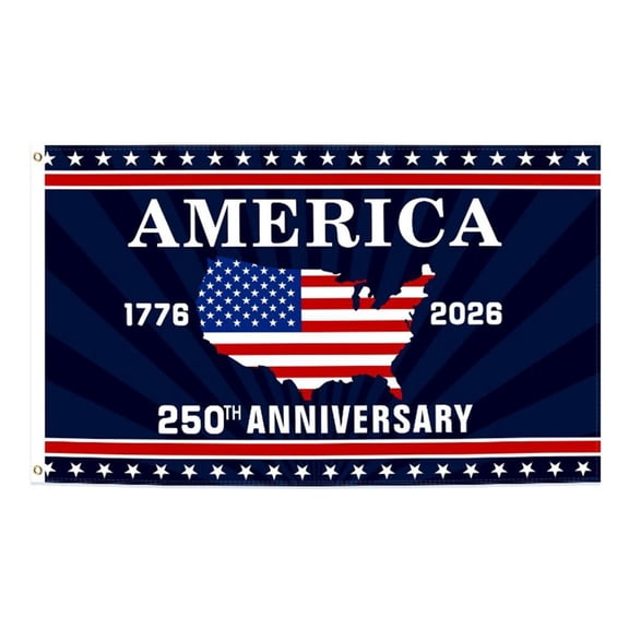 America 250th Anniversary Flag,250 Anniversary USA Flag 3x5 FT Double Sided,4th of July Decorations Independence Day Patriotic America 250th Birthday Fla-g for Outdoor,Front Door,Porch,Wall