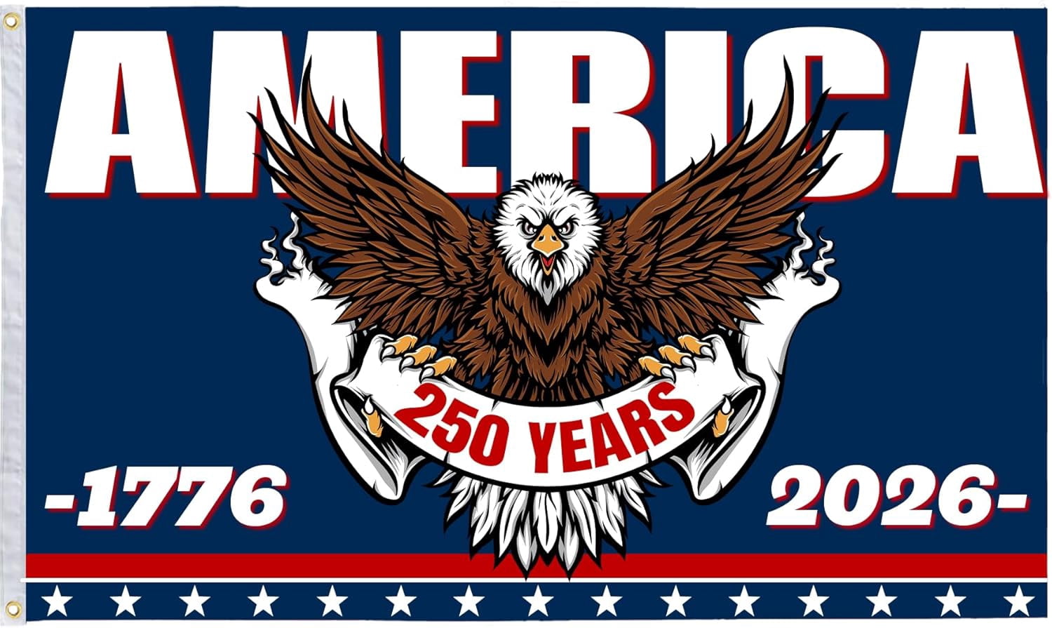 America 250th Anniversary Flag, 3 Ply Year American Anniversary Flag- Double Sided, 3x5 Ft, 250 Years Birthday Patriotic Decor for Outdoor, Front Door, Porch, Wall