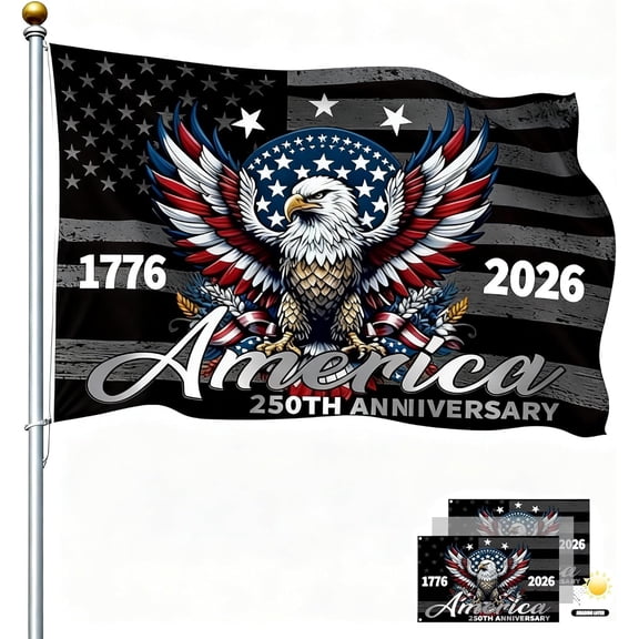 America 250th Anniversary Flag 3x5 Feet | Double Sided250 Years USA Flag, Celebrate US 250th Birthday, Patriotic Flags for Outside (250th Anniversary US)
