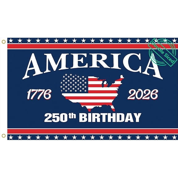 America 250th Anniversary Flag,3x5 Feet, USA Map Design,1776-2026 250 Years Birthday Patriotic Decor for Outdoor, Front Door, Porch, Wall