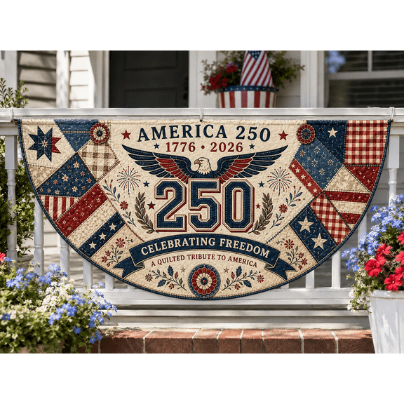 America 250th Anniversary Flag Quilt Banner 1776-2026 Patriotic Porch Decor,american flag, usa flag, 4th of july flag, america 1776