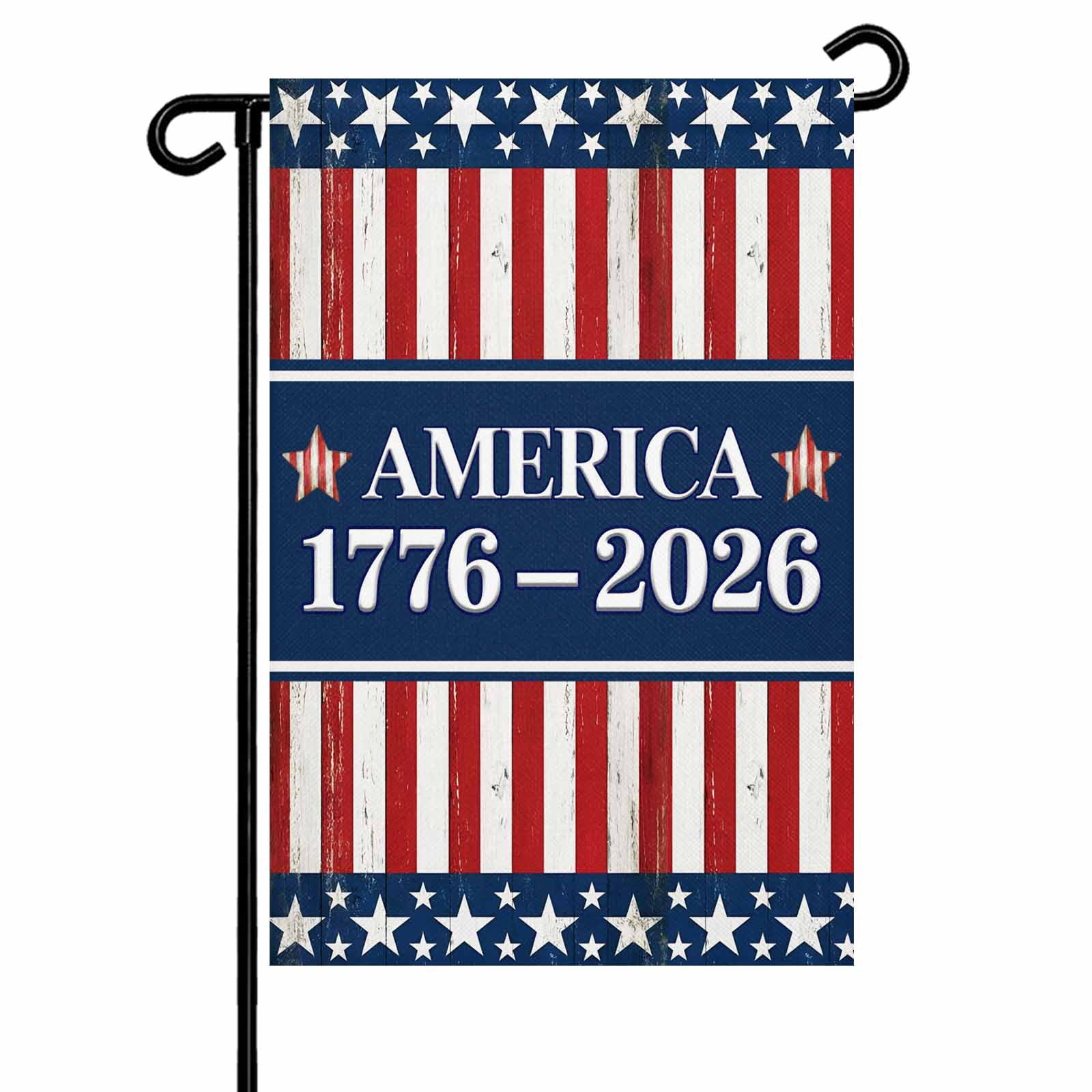 America 250th Anniversary Garden Flag 28x40 Inch Retro USA Flag Independence Day Double Sided Small Decorative Garden Flags for Outside, Outdoor Yard Porch Lawn Decoration