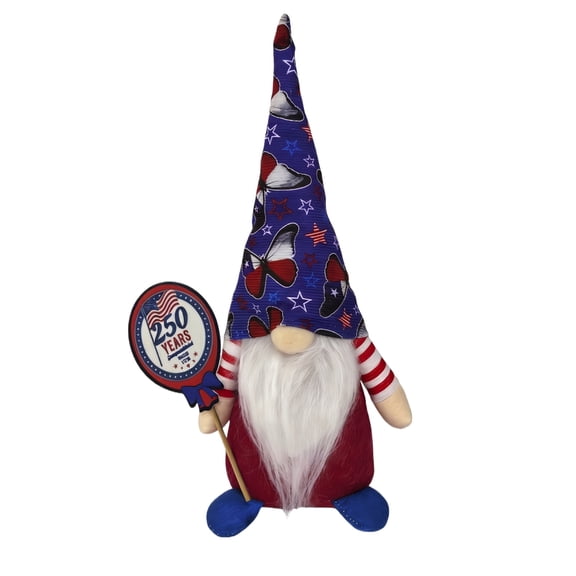 America 250th Anniversary Gnome Plush 1776-2026, 4th of July Patriotic Dwarf Figurine, Red White Blue Independence Day Shelf Decor, Home Decoration Ornament