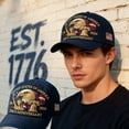 thumbnail image 1 of America 250th Anniversary Hat, Patriotic USA Baseball Cap, Retro Adjustable Tribute with Embroidery, Celebrate 250 Years of U.S. History & Freedom, Navy Blue, 1 of 11