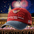 thumbnail image 1 of America 250th Anniversary Hat, Retro Washed Adjustable Cap, Patriotic Army-Inspired Style, Celebrate 250 Years of Patriotism, Black, 1 of 8