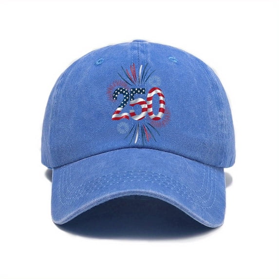 America 250th Anniversary Hat Womens Men Baseball Caps Fashion Graphic Funny Classic Fit Hats Unisex Adult Gifts, Blue, One Size